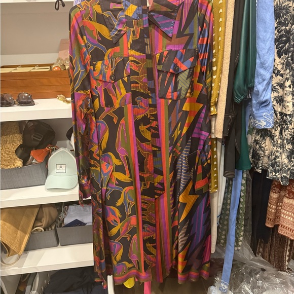 FARM Rio Button Down Dress with Tie Belt - Picture 1 of 2